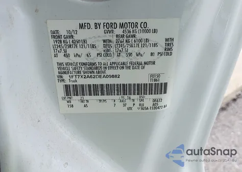 2013 Ford F-250 Xl from USA, damaged, VIN 1FT7X2A62DEA09882